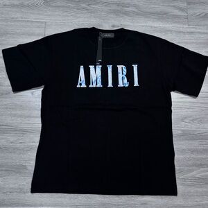 AMIRI Black and Blue Logo T-Shirt